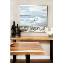 Outlet 🧨 Blue Coastal Beach Framed Canvas Wall Art by Ivory and Iris 😀 -Cheap Ivory and Iris Store D361759S 10