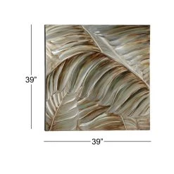 Budget ✔️ Multicolor Industrial Leaf Canvas Wall Art by Ivory and Iris 🎁 -Cheap Ivory and Iris Store D361761S 8