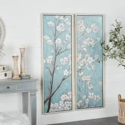 Best Pirce 😍 Aquamarine Floral Wall Décor Set by Ivory and Iris 🔔 -Cheap Ivory and Iris Store D361763S 7