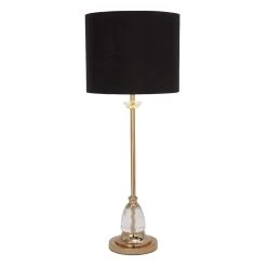 Buy ⭐ 30" Glam Black Metal & Crystal Glass Buffet Lamp by Ivory and Iris 🧨