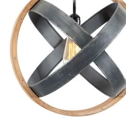Top 10 ✨ 25" Black Iron & Wood Pendant Lighting by Ivory and Iris 🌟 -Cheap Ivory and Iris Store D361771S 4
