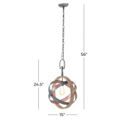 Top 10 ✨ 25" Black Iron & Wood Pendant Lighting by Ivory and Iris 🌟 -Cheap Ivory and Iris Store D361771S 6