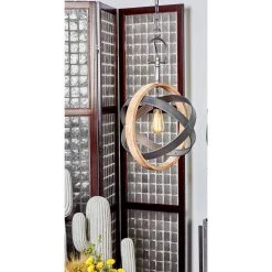 Top 10 ✨ 25" Black Iron & Wood Pendant Lighting by Ivory and Iris 🌟 -Cheap Ivory and Iris Store D361771S 7