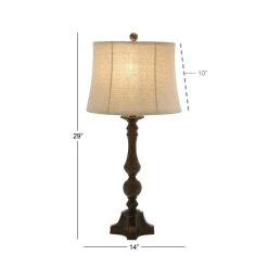 Cheap 🔔 29" Brown Polystone Traditional Table Lamp, 2ct. by Ivory and Iris ✨ -Cheap Ivory and Iris Store D361793S 5