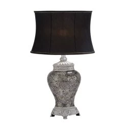 Cheapest ✨ 30" Silver Glass Tuscan Table Lamp by Ivory and Iris 💯