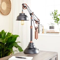 Best Pirce 🧨 24" Black Metal Industrial Table Lamp by Ivory and Iris ✨ -Cheap Ivory and Iris Store D361801S 8
