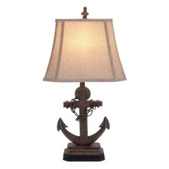 Best Sale 🔥 28" Brown Polystone Nautical Table Lamp, 2ct. by Ivory and Iris ✔️