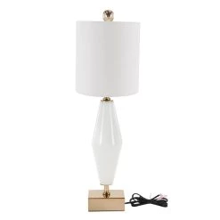 Brand new 🎉 31" Gold Glass Transitional Table Lamp by Ivory and Iris 🤩 -Cheap Ivory and Iris Store D361813S 3