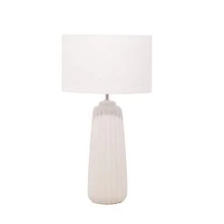 Cheapest 🔥 24" White Stone Traditional Table Lamp by Ivory and Iris 🤩