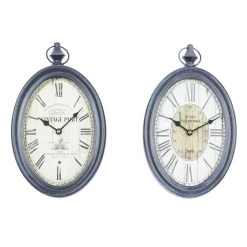Wholesale 🤩 15" Metal Vintage Wall Clock, 2ct. by Ivory and Iris ✔️