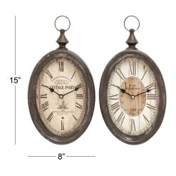 Wholesale 🤩 15" Metal Vintage Wall Clock, 2ct. by Ivory and Iris ✔️ -Cheap Ivory and Iris Store D362046S 9