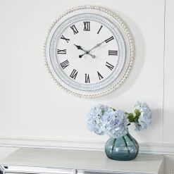 Brand new ⭐ White Farmhouse Wood Wall Clock by Ivory and Iris ✨ -Cheap Ivory and Iris Store D362049S 6