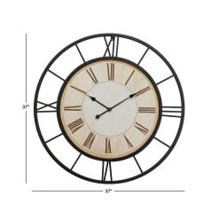 Best Sale ❤️ White Industrial Metal Wall Clock by Ivory and Iris 😍 -Cheap Ivory and Iris Store D362051S 4
