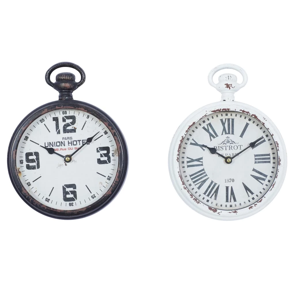 Cheapest π Black & White Metal Vintage Wall Clock Set by Ivory and Iris π₯ 1 Cheapest π Black & White Metal Vintage Wall Clock Set by Ivory and Iris π₯