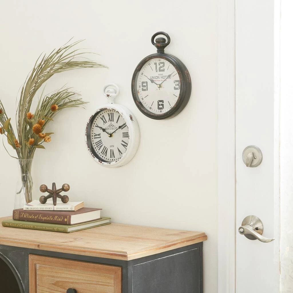 Cheapest π Black & White Metal Vintage Wall Clock Set by Ivory and Iris π₯ 2 Cheapest π Black & White Metal Vintage Wall Clock Set by Ivory and Iris π₯ - Image 2