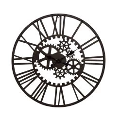 Outlet 👏 Black Industrial Metal Wall Clock by Ivory and Iris 😀