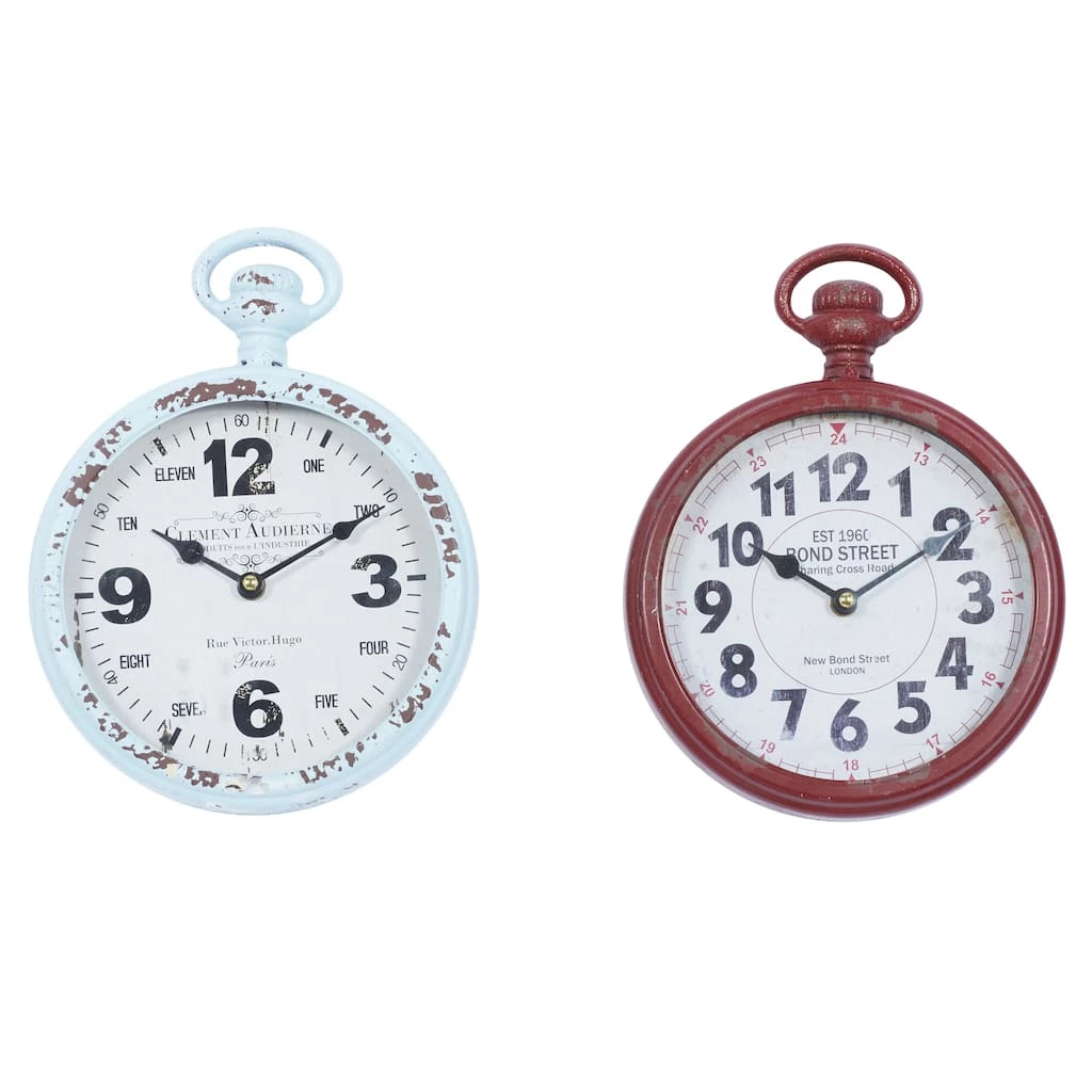 Brand new ⭐ Multi Colored Metal Vintage Wall Clock Set by Ivory and Iris ⭐ 1 Brand new ⭐ Multi Colored Metal Vintage Wall Clock Set by Ivory and Iris ⭐