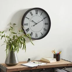 Best Sale 😀 White Traditional Metal Wall Clock by Ivory and Iris ✔️ -Cheap Ivory and Iris Store D362065S 7