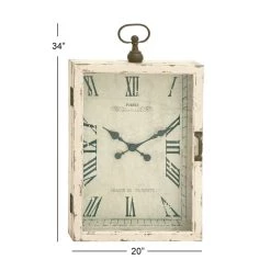 Hot Sale π₯ 34" White Vintage Wood Wall Clock by Ivory and Iris π 12 Hot Sale π₯ 34" White Vintage Wood Wall Clock by Ivory and Iris π -Cheap Ivory and Iris Store D362069S 6