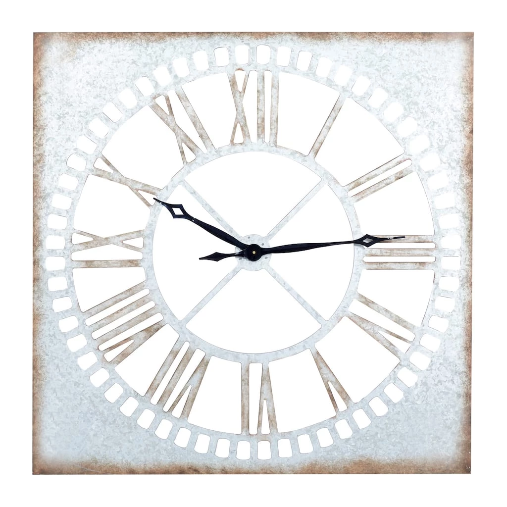 Outlet β€οΈ Gray Farmhouse Metal Wall Clock by Ivory and Iris π 1 Outlet β€οΈ Gray Farmhouse Metal Wall Clock by Ivory and Iris π