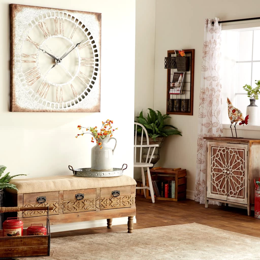 Outlet β€οΈ Gray Farmhouse Metal Wall Clock by Ivory and Iris π 2 Outlet β€οΈ Gray Farmhouse Metal Wall Clock by Ivory and Iris π - Image 2