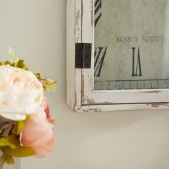 Best Sale ✔️ 28" White Vintage Wood Wall Clock by Ivory and Iris 🌟 -Cheap Ivory and Iris Store D362073S 3