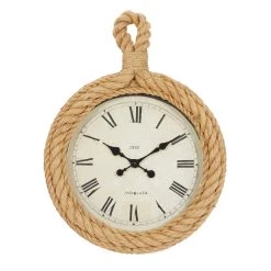 Flash Sale 🤩 Beige Coastal Wood Wall Clock by Ivory and Iris 🛒