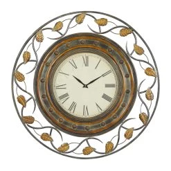 Discount βοΈ Brown Rustic Metal Wall Clock by Ivory and Iris π