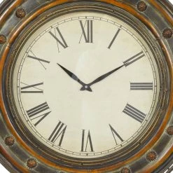 Discount ✔️ Brown Rustic Metal Wall Clock by Ivory and Iris 🔔 -Cheap Ivory and Iris Store D362079S 4