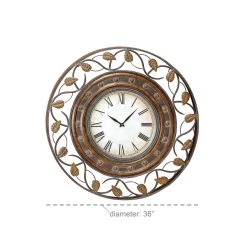 Discount ✔️ Brown Rustic Metal Wall Clock by Ivory and Iris 🔔 -Cheap Ivory and Iris Store D362079S 8
