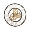 Best Pirce 👍 Brown Industrial Metal Round Wall Clock by Ivory and Iris 🥰
