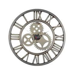 Best Pirce 👍 Brown Industrial Metal Round Wall Clock by Ivory and Iris 🥰 -Cheap Ivory and Iris Store D362080S 4