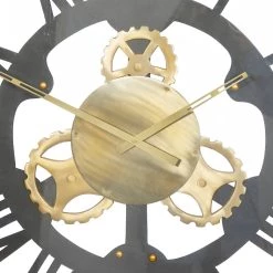 Best deal ⭐ Black Industrial Stainless Steel Wall Clock by Ivory and Iris 🔥 -Cheap Ivory and Iris Store D362084S 5