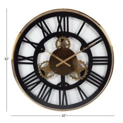 Best deal ⭐ Black Industrial Stainless Steel Wall Clock by Ivory and Iris 🔥 -Cheap Ivory and Iris Store D362084S 7