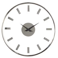 Best reviews of 😀 14" Silver Aluminum Modern Wall Clock by Ivory and Iris 🔔