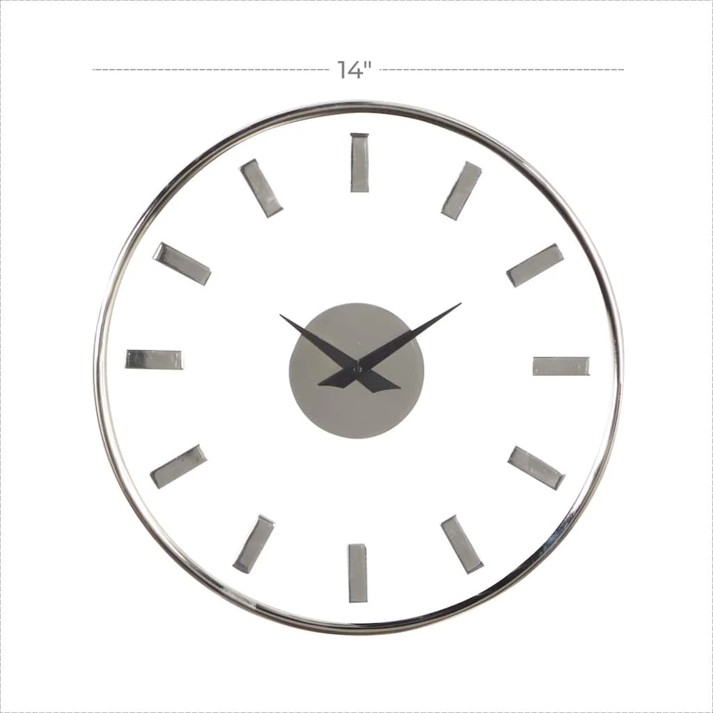 Best reviews of π 14" Silver Aluminum Modern Wall Clock by Ivory and Iris π 7 Best reviews of π 14" Silver Aluminum Modern Wall Clock by Ivory and Iris π - Image 7