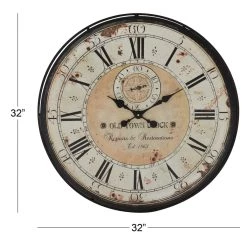 Deals 🥰 32" White Wood Vintage Wall Clock by Ivory and Iris ⭐ -Cheap Ivory and Iris Store D362096S 7
