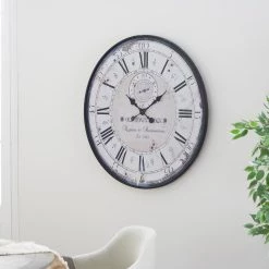 Deals 🥰 32" White Wood Vintage Wall Clock by Ivory and Iris ⭐ -Cheap Ivory and Iris Store D362096S 8