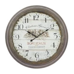 New 👏 23" White Metal Vintage Wall Clock by Ivory and Iris 💯