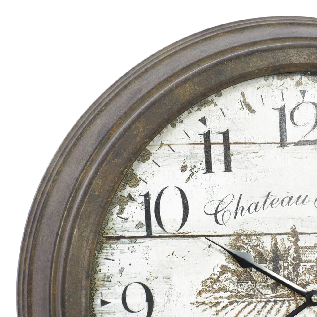 New π 23" White Metal Vintage Wall Clock by Ivory and Iris π― 4 New π 23" White Metal Vintage Wall Clock by Ivory and Iris π― - Image 4