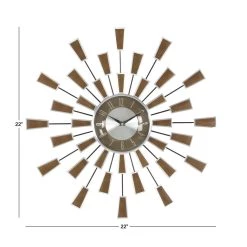 Coupon 🛒 22" Brown Metal Modern Wall Clock by Ivory and Iris 👍 -Cheap Ivory and Iris Store D362100S 7