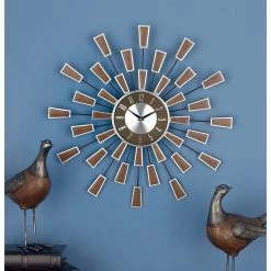 Coupon 🛒 22" Brown Metal Modern Wall Clock by Ivory and Iris 👍 -Cheap Ivory and Iris Store D362100S 8