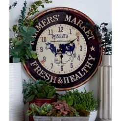 Coupon ✔️ 16" Multicolored Metal Farmhouse Wall Clock Set by Ivory and Iris 🎉 -Cheap Ivory and Iris Store D362103S 11