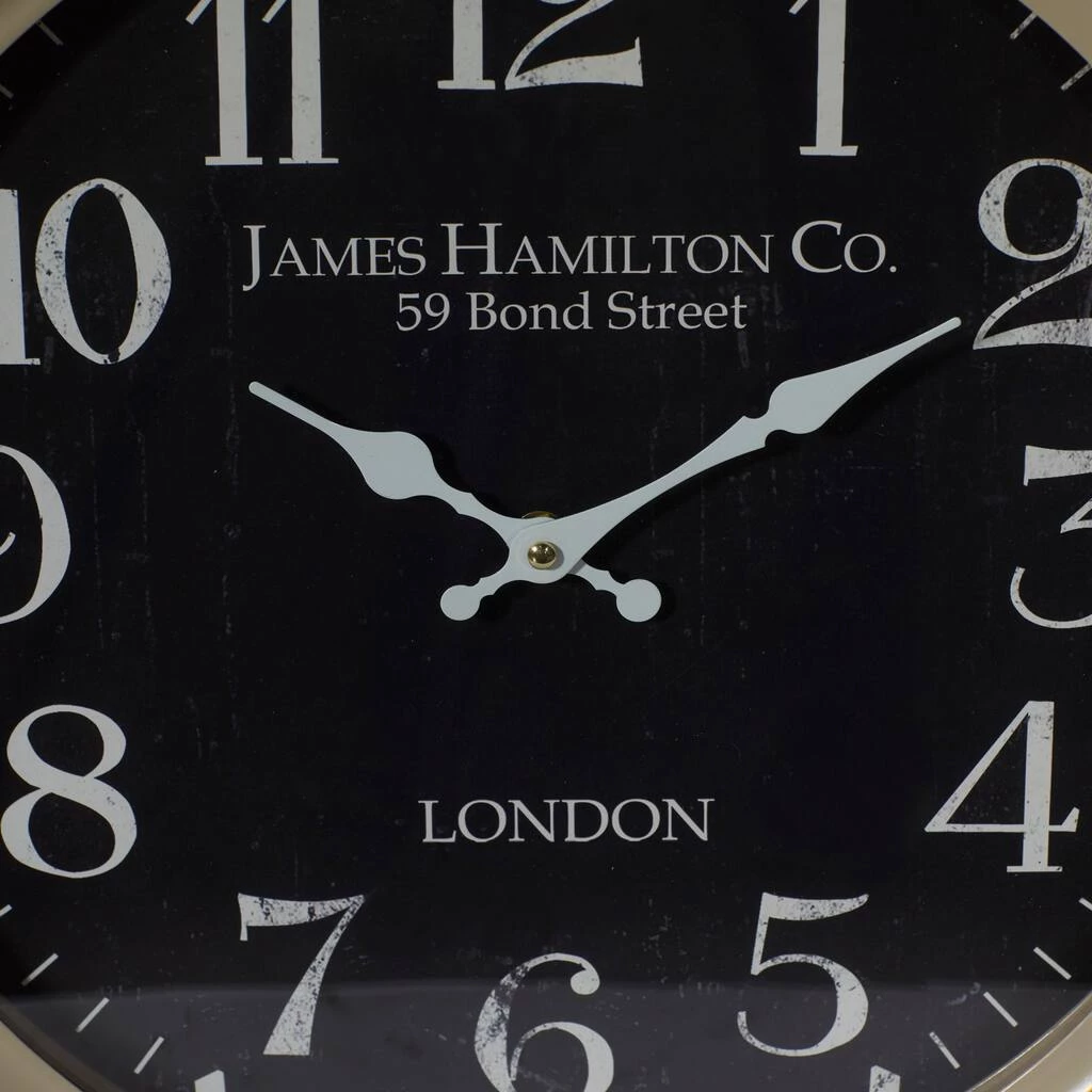 Deals ❤️ 16" Black Metal Traditional Wall Clock by Ivory and Iris ✨ 2 Deals ❤️ 16" Black Metal Traditional Wall Clock by Ivory and Iris ✨ - Image 2