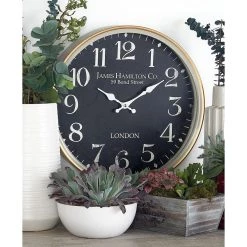 Deals ❤️ 16" Black Metal Traditional Wall Clock by Ivory and Iris ✨ 11 Deals ❤️ 16" Black Metal Traditional Wall Clock by Ivory and Iris ✨ -Cheap Ivory and Iris Store D362104S 8