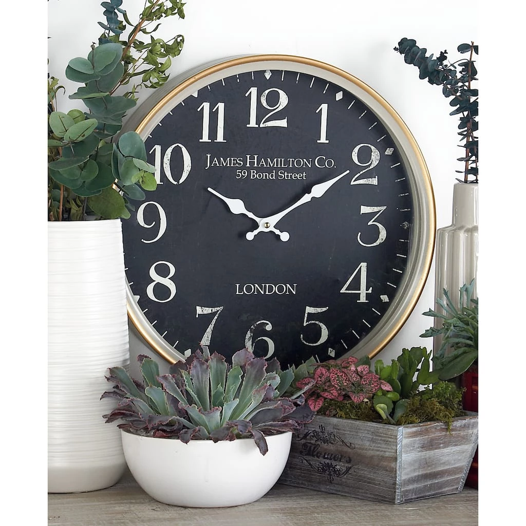 Deals ❤️ 16" Black Metal Traditional Wall Clock by Ivory and Iris ✨ 6 Deals ❤️ 16" Black Metal Traditional Wall Clock by Ivory and Iris ✨ - Image 6