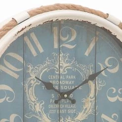 Best Sale 🎁 17" Blue Metal Coastal Wall Clock by Ivory and Iris 😉 -Cheap Ivory and Iris Store D362109S 4