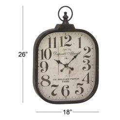 Deals 😍 26" Black Metal Vintage Wall Clock by Ivory and Iris 🔔 -Cheap Ivory and Iris Store D362110S 7