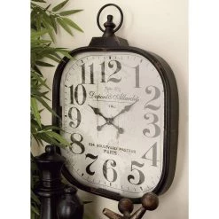 Deals 😍 26" Black Metal Vintage Wall Clock by Ivory and Iris 🔔 -Cheap Ivory and Iris Store D362110S 8