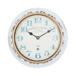 Best Pirce 💯 10" Multicolored Metal Vintage Wall Clock Set by Ivory and Iris 😍 -Cheap Ivory and Iris Store D362113S 4